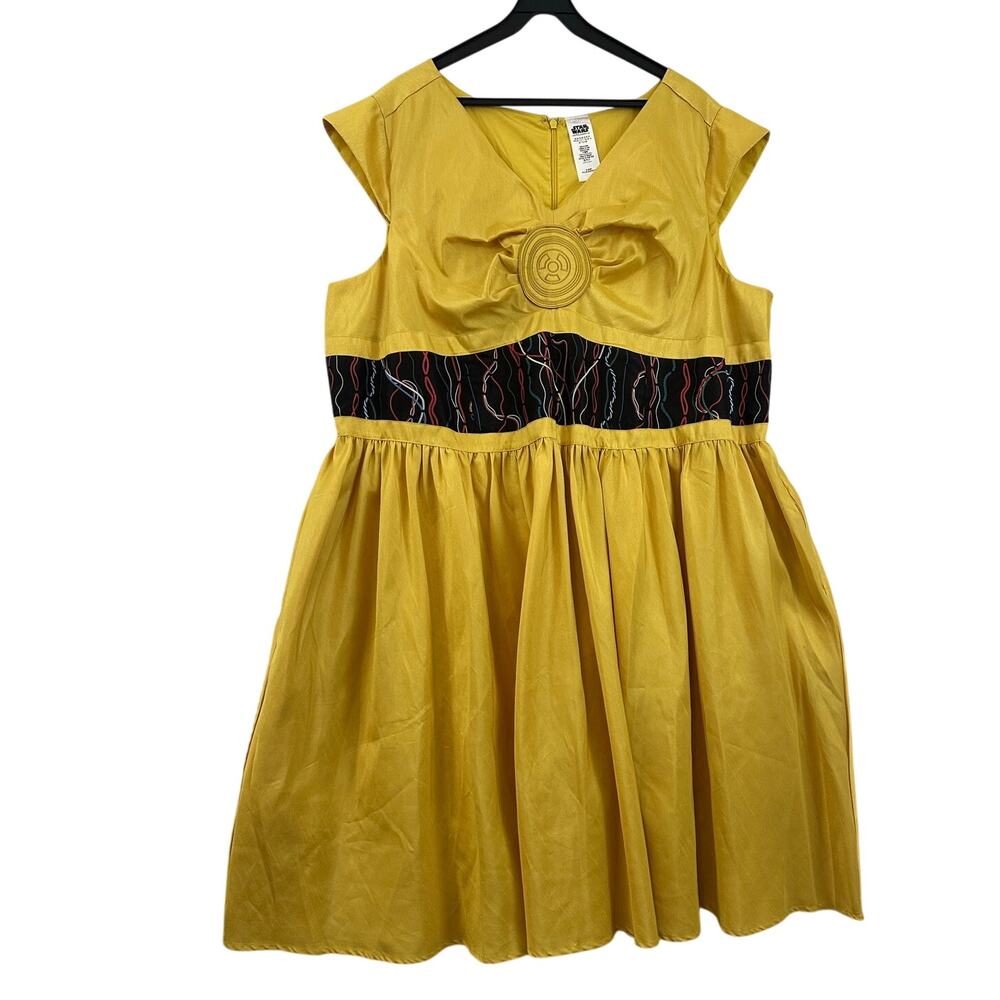 Disney Star Wars C-3PO Dress 3X Yellow Cosplay Costume Fit Flare